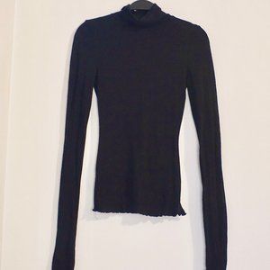 Free People Black Mock neck Long sleeve